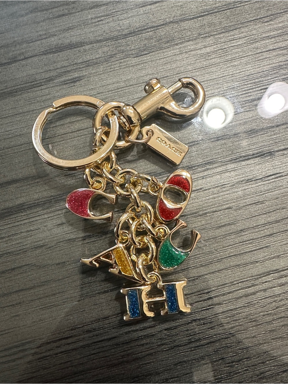 Coach Gold Tone Keychain For Bag or Keys